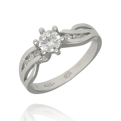 Fehér arany gyűrű 51-es méret (F19PPK/51)